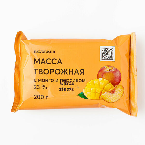 Масса творожная с манго и персиком 23%