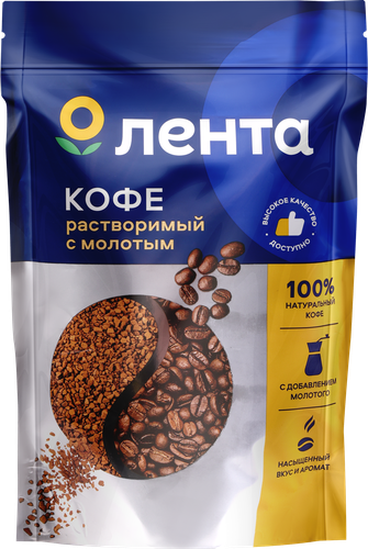

Кофе растворимый Лента Arabica сублимированный с добавлением молотого