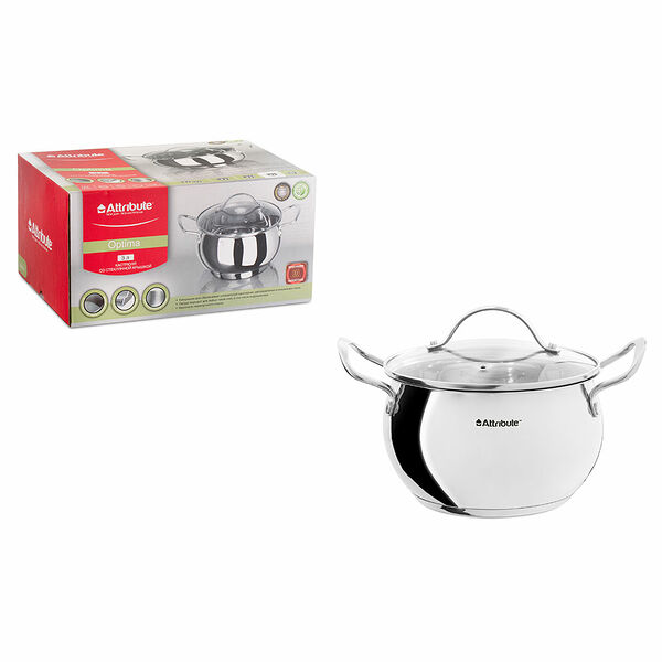 Кастрюля 3 л аттрибут оптима с крышкой aso118