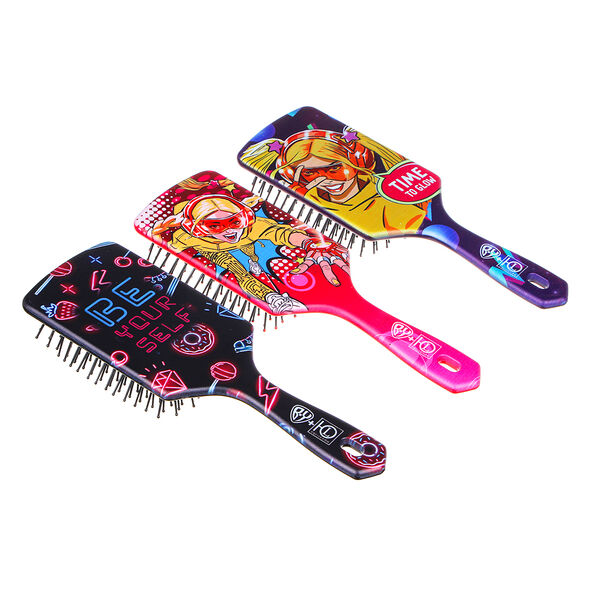 By юниlook расческа массажная, пластик, 23,5х7,7см, 3 дизайна