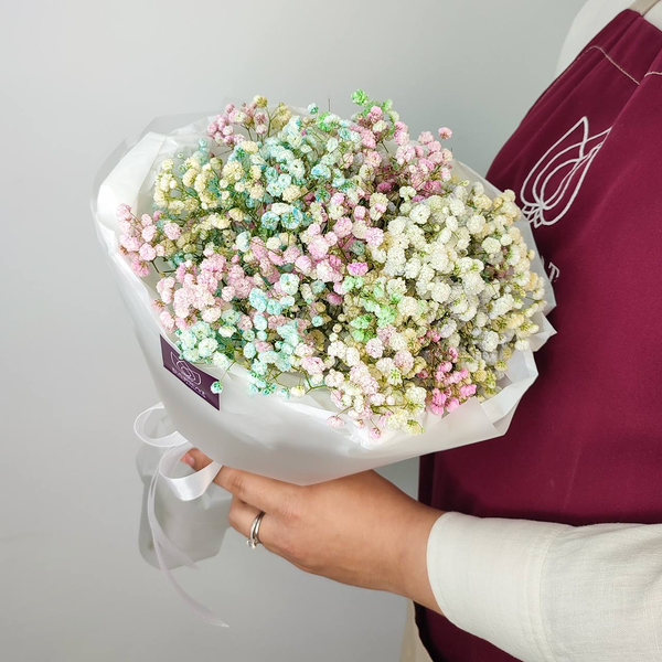 Цветочный монобукет Радужное облако