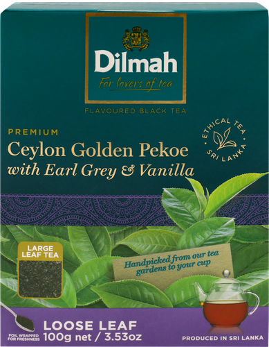 

Чай черный Dilmah цейлонский со вкусом бергамота и ванили, листовой