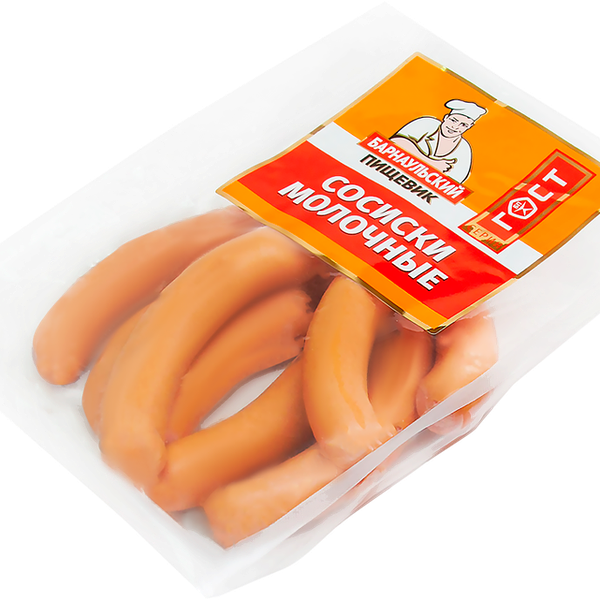 Сосиски БАРНАУЛЬСКИЙ ПИЩЕВИК Молочные черева баранья мгс вес до 1.2 кг