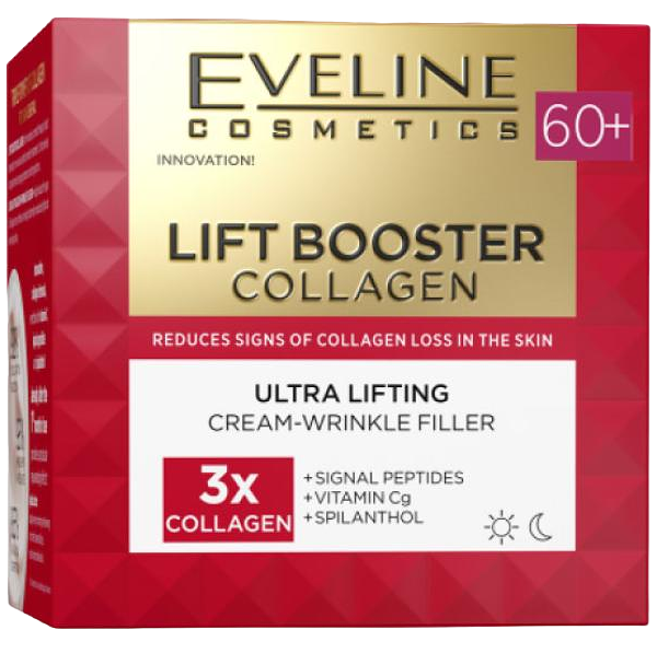 Крем-корректор для лица Еveline Lift booster collagen с эффектом лифтинга 60+ день/ночь