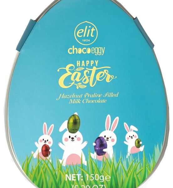 Конфеты Elit 1924 Choco Eggy Happy Easter Egg из молочного шоколада с пралине из фундука 150г