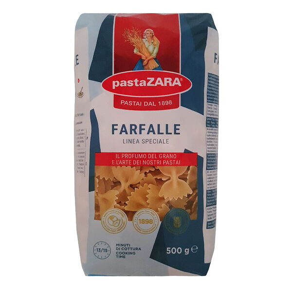 Макаронные изделия Pasta Zara farfalle грА из твердых сортов пшеницы 500г