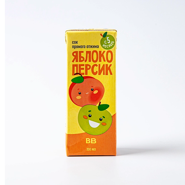 Сок детский яблоко-персик прямого отжима 200 мл