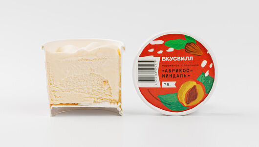 Мороженое сливочное ВкусВилл Абрикос-миндаль