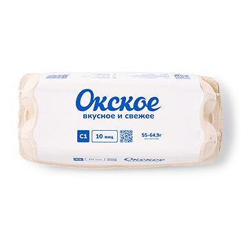 Яйцо куриное пищевое Окское первой категории C1, 10 шт 650 г