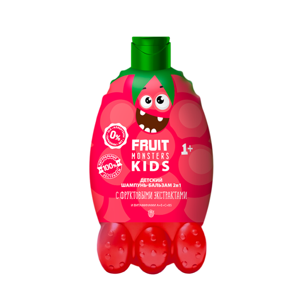 Шампунь-бальзам 2 в 1 Fruit Monsters Kids для детей Малина 400 мл