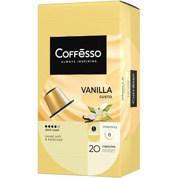 Кофе молотый в капсулах COFFESSO Vanilla со вкусом и ароматом ванили, 20кап