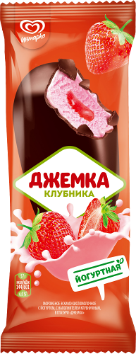 Мороженое Инмарко Джемка с йогуртом с наполнителем клубничным эскимо