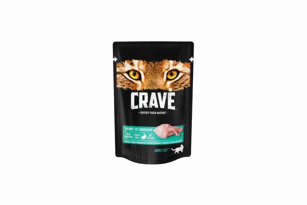 

Влажный корм Crave Adult для кошек Кролик в желе 70 г
