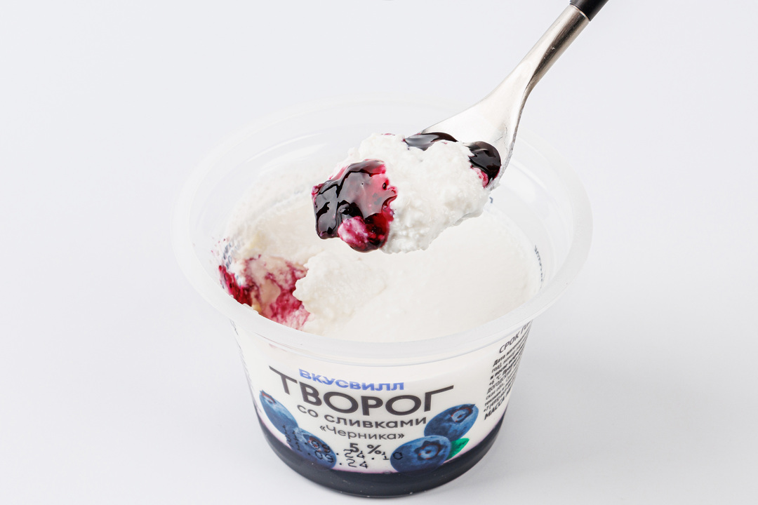 

Творог со сливками ВкусВилл "Черника" 5% 140 г