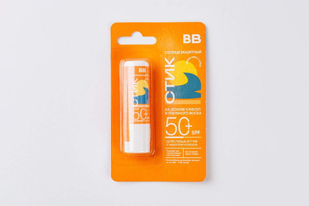 

Стик солнцезащитный ВкусВилл для лица и губ с маслом кокоса SPF 50+
