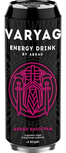 Напиток энергетический Varyag Дикий Виноград безалкогольный тонизирующий газированный 450мл