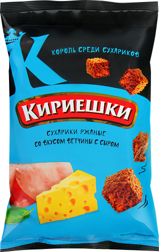 Сухарики ржаные Кириешки со вкусом ветчины и сыра
