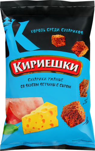 

Сухарики ржаные Кириешки со вкусом ветчины и сыра 100 г