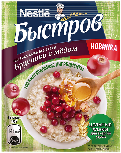 Каша Быстров Овсяная Брусника-Мед