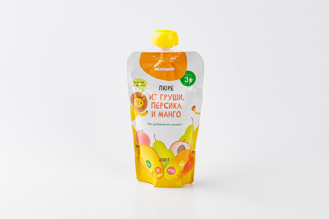 

Фруктовое пюре Топтышка Улетный перекус груша, персик и манго 200 г