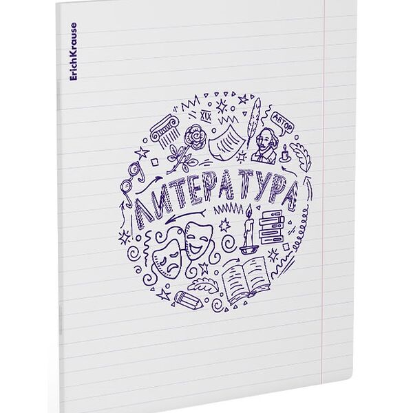 Тетрадь общая ErichKrause Chaos Литература с пластиковой обложкой в линейку А5, 48 л