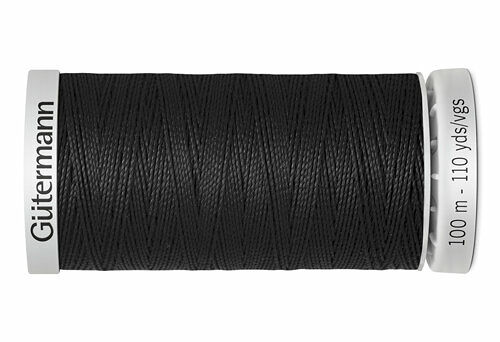 724033 Нить Extra Strong M 782 суперкрепкая, 100м, 100% п/э Gutermann(000 черный)