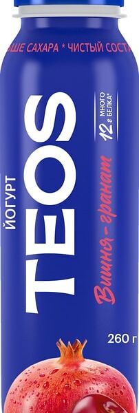 Йогурт питьевой Teos Active Вишня и Гранат 1.8% 260 г