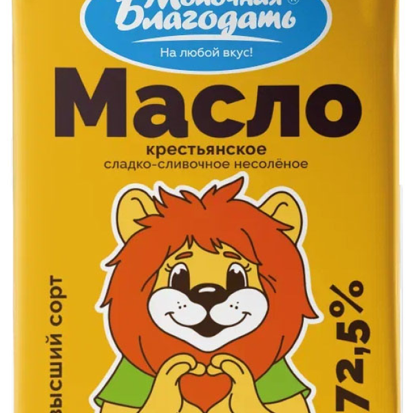 Масло сливочное Молочная Благодать крестьянское 72.5%
