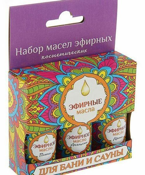 Набор эфирных масел для бани и сауны Пихта, мята, апельсин, 3×17 мл