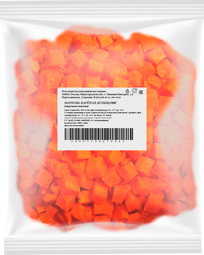 Морковь отварная, кубики, 500г