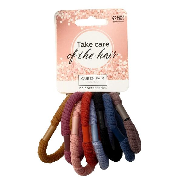 Резинка для волос Queen Fair Спорт экстра, 8 шт, 4 см, тонкие