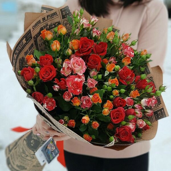 Букет КРАСКИ В КРАФТЕ