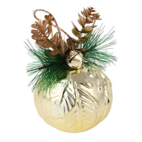 Сноу бум шар 8 см, золото, пластик, 1 шт.