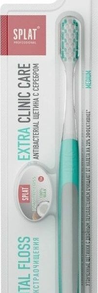 Splat professional clinic care набор зубная щетка средняя + зубная нить 5 м