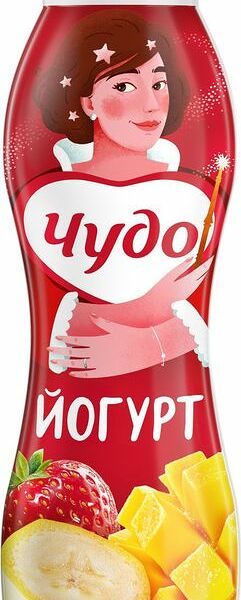 Йогурт питьевой Чудо Банан-клубника-манго 1,9% без змж