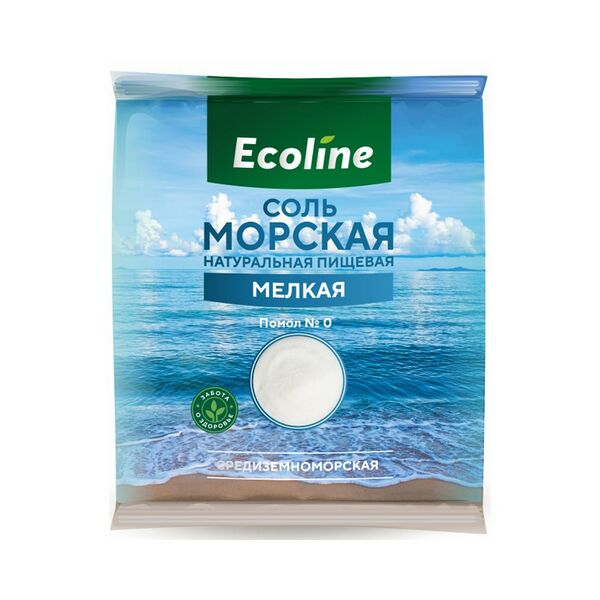 Соль морская Ecoline помол №0 фас пак 1кг
