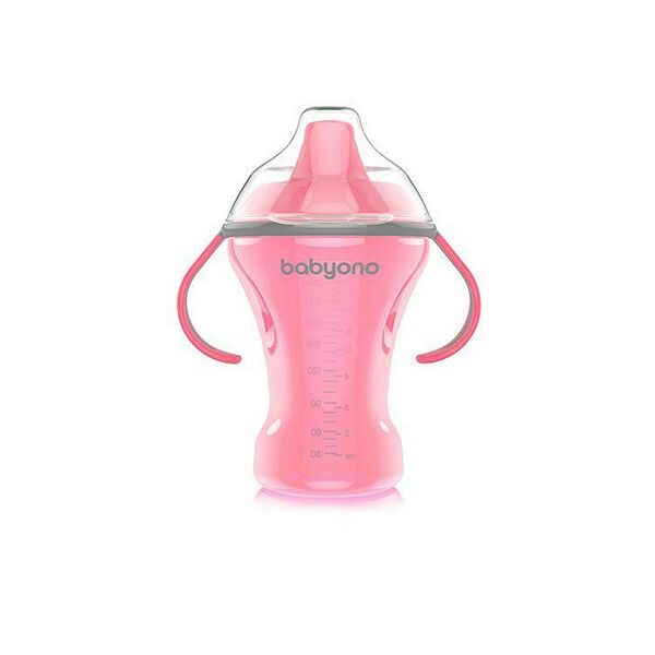 Поильник-непроливайка с твердым носиком 260 мл 6м+  NATURAL NURSING розовый Babyono