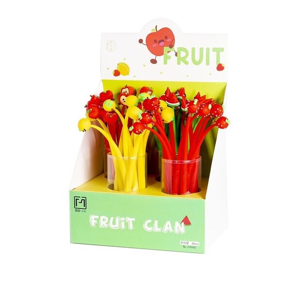 Ручка гелевая Alingar Фрукты, 1 шт в ассортименте