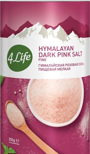Соль 4Life пищевая гималайская розовая мелкая 250г