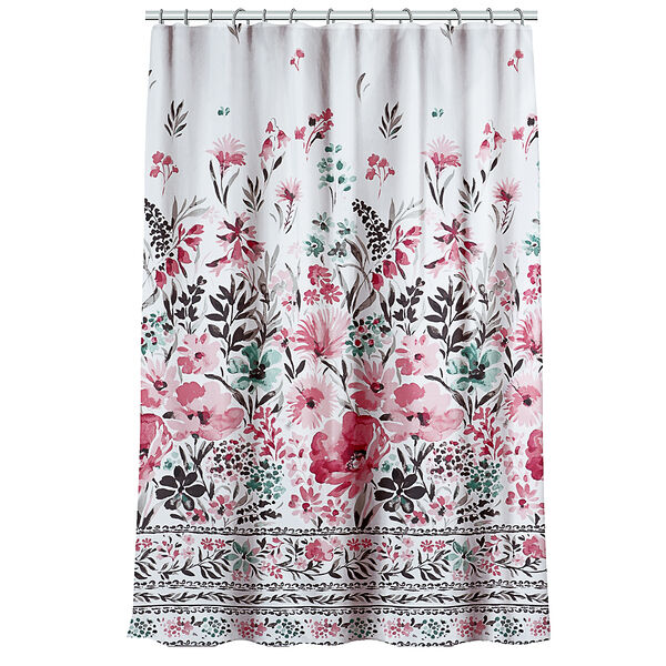 Vetta шторка для ванной с утяжелителем, полиэстер, 180х180см, цветы, 005