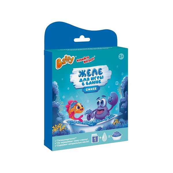 Набор детский Джелли Baffy Желе и соль для игры в ванной синяя 185г Baffy