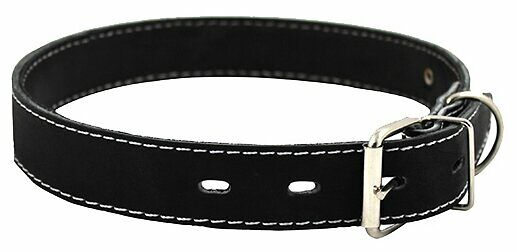 Ошейник Каскад кожаный двойной для собак 2,5*39-46 см