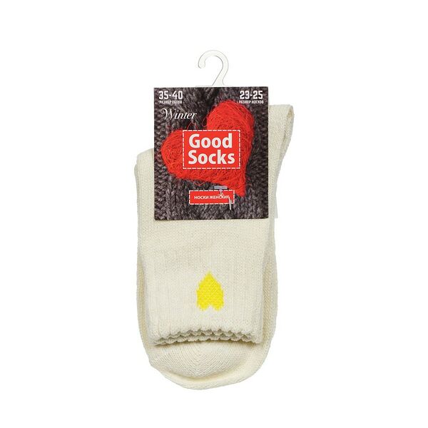 Женские носки Good Socks Winter бежевые с сердечками р.35-40