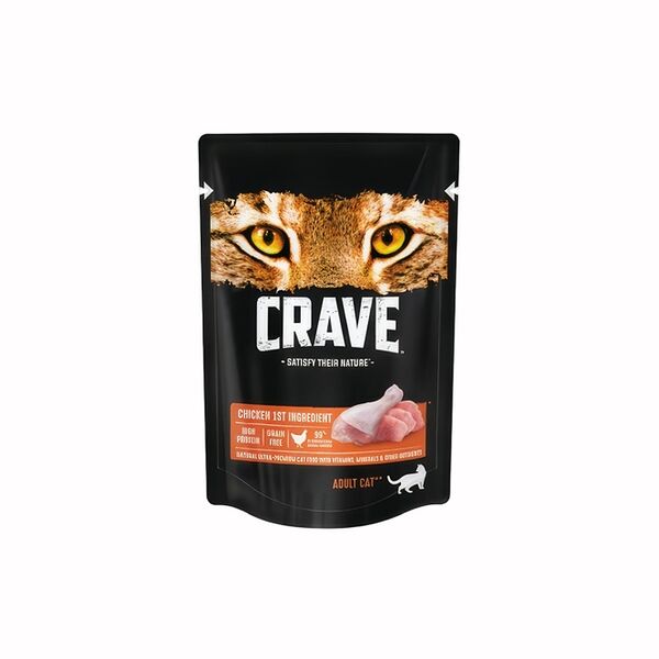 Корм для взрослых кошек Crave Курица в желе пауч 70 г