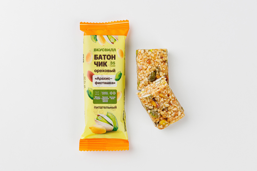 

Батончик ореховый "Арахис-фисташка"