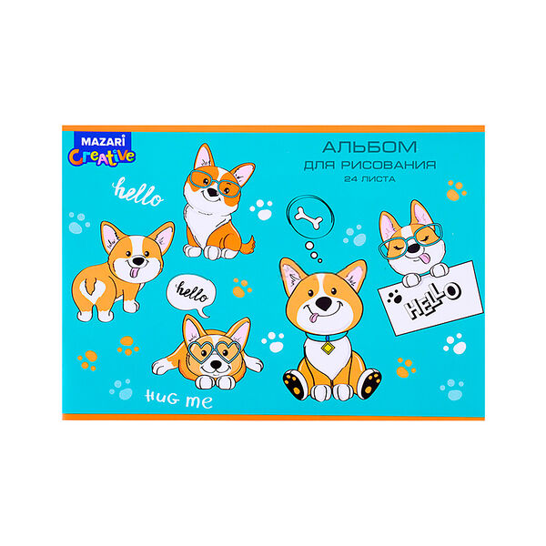 Альбом для рисования 24 листа  на скрепке  р-р 285х200 мм  мелованная обложка  блок офсет M 16564
