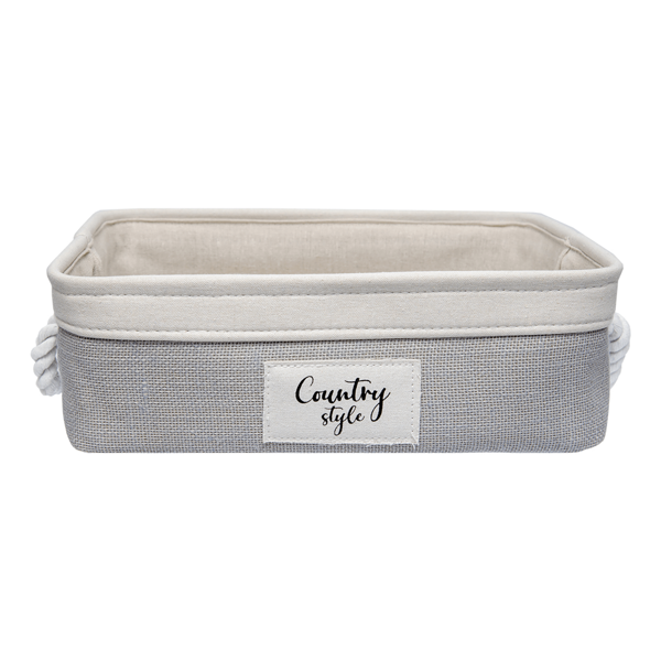 Корзина для хранения Handy Home прямоугольная с ручкой серая, 37 x 27 x 13 см