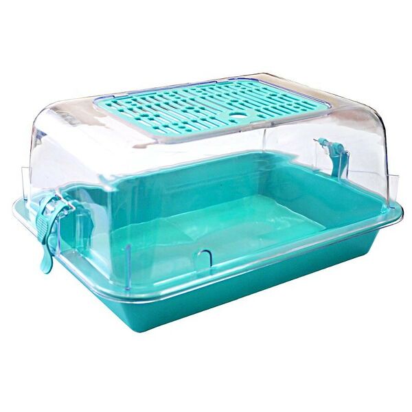 Клетка для грызунов Zooexpress малый с пластиковой дверкой прозрачный 33*24*15см, цвет в ассортименте