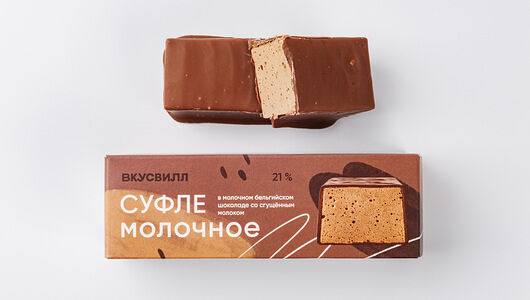 Суфле молочное со сгущенным молоком в молочном бельгийском шоколаде