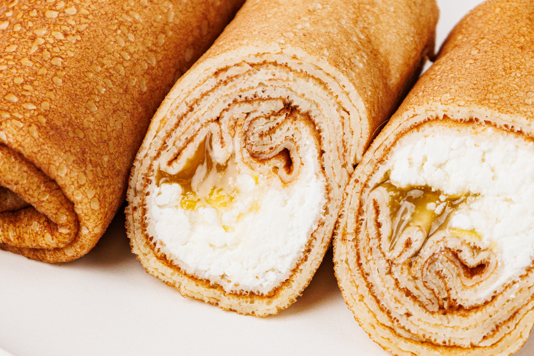 

Блины с творогом "Манго-маракуйя"